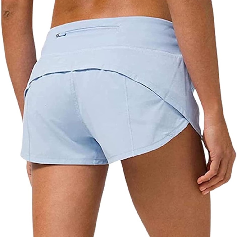 LULULEMON SPEED UP SHORTS IN BLUE LINEN 2.5”